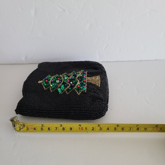 Vintage  beads pouch Christmas tree 5×6 - Picture 5 of 7